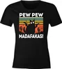 Damen T-Shirt Pew Pew Madafakas! schwarze Katze Spruch Meme Produktbild-Vorschau 2