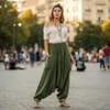 Pluderhose, Aladinhose Nepali - Olivgrün, Damen, Baumwolle, Produktbild-Vorschau 5