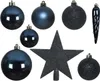 Kerstornamentenset: mix van 33 ballen, marineblauw Productafbeelding-voorbeeld 1