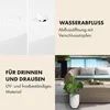 A collage of product details and a lifestyle shot of outdoor furniture. Produktbild-Vorschau