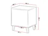A line drawing of a nightstand with dimensions indicated by red lines and text. Náhled obrázku produktu