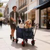 Relaxdays Bollerwagen, faltbar, 150 kg, Dach, Teleskop- & Produktbild-Vorschau 3
