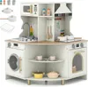 COSTWAY Doppelseitige Kinderküche Eck mit Licht & Sound, Produktbild-Vorschau 1