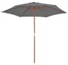 vidaXL Sonnenschirm mit Holz-Mast 270 cm Anthrazit Produktbild-Vorschau 1