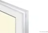 A close-up of the corner of a white frame for a TV, with a beige insert visible. Anteprima dell’immagine prodotto