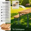 tectake Bierzeltgarnitur 3-teilig Klappbar Tannenholz für 8 Produktbild-Vorschau 2