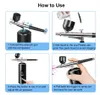 Airbrush mit Kompressor Handheld-Spritzpistole zum Bemalen Produktbild-Vorschau 9