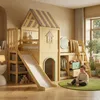 Hochbett 90x200 cm mit Rutsche & Kleiderschrank Kinderbett Produktbild-Vorschau 2