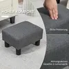 HOMCOM Fußhocker Sitzhocker Hocker mit Leinenoptik Modern Produktbild-Vorschau 4