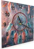 Wanduhr aus Glas mit Motiv Traumfänger Federn- 30 x 30 cm - Produktbild-Vorschau 2