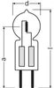 A diagram of a light bulb with dimensions labeled. Anteprima dell’immagine prodotto