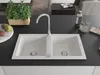 Mexen Mario Évier 2 cuves en granit 820 x 436 mm, blanc - Voir les images du produit 3