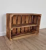 Holzkiste mit langem Zwischenbrett 60x40x20 cm geflammt – Produktbild-Vorschau 3