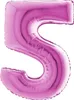 Riesenzahl Folienballon 40"/102cm | Pink Zahl: 5 Produktbild-Vorschau 5