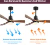A split image showing a ceiling fan in two different modes: summer downdraft and winter updraft. Anteprima dell’immagine prodotto