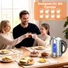 A family is having breakfast at a table, with a kettle on the side. Produktbild-Vorschau