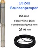CHM GmbH® Tiefbrunnenpumpe 3,5 Zoll Ø 9,1 cm, Brunnenpumpe Produktbild-Vorschau 2