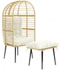 Gartensessel mit Hocker PE Rattan Ei-Form Korbsessel mit Produktbild-Vorschau 1