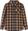 vidaXL Chemise pour enfants à carreaux cognac et bleu 92 Voir les images du produit 7