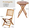 GOPLUS 3 tlg. Gartenmöbel-Set Akazienholz mit Sitzkissen Produktbild-Vorschau 6