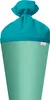 A school cone with a turquoise fabric closure. Náhled obrázku produktu