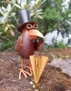 Gartenfigur Standfigur Gartendeko lustiger Rabe m. Schirm Produktbild-Vorschau 2