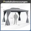 Gazebo COSTWAY 4 x 3 m, gazebo da giardino con rete, tenda Anteprima dell’immagine prodotto 3