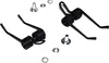 Two black metal springs and several small metal fasteners are arranged on a white background. Produktbild-Vorschau