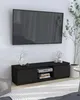Meuble TV de 120 cm, noir, avec éclairage LED, épaisseur 18 Voir les images du produit 5