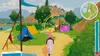 A video game scene depicting a person riding a horse through a campsite with tents and flags. Anteprima dell’immagine prodotto