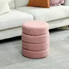 HOMCOM Pouf, poggiapiedi, pouf rotondo imbottito, Anteprima dell’immagine prodotto 2