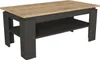 A coffee table with a wooden top and a dark gray base with a shelf. Produktbild-Vorschau