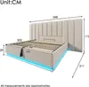 MODFU Čalouněná postel hydraulická 180 x 200 cm s LED Náhled obrázku produktu 6