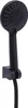 A black shower head and hose assembly mounted on a wall bracket. Produktbild-Vorschau