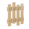 A wooden coat rack with metal hooks against a white background. Náhled obrázku produktu