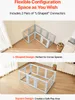 Two configurations of a pet playpen shown in different room settings. Produktbild-Vorschau