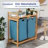Lumaland Wäschekorb Bambus 2 ausziehbare Wäschesäcke Produktbild-Vorschau 2