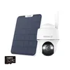 A white Reolink security camera and a solar panel are displayed on a white background, along with a 32GB microSD card. Náhľad obrázku produktu