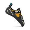 Boostic R Kletterschuhe von Scarpa in Schwarz und Gelb mit Klettverschluss; ideal für Kletterer. Produktbild-Vorschau