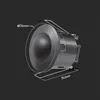 A diagram showing a black motion sensor with dimensions indicated. Produktbild-Vorschau