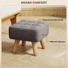 HOMCOM Repose pied salon, ottoman, siège rembourré en Voir les images du produit 4