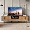 A modern living room with a TV stand, television, and decor. Produktbild-Vorschau