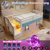 Merax Halbhohes Bett 90x200cm, Etagenbett mit Vorhängen, Produktbild-Vorschau 6