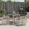 vidaXL Gartenstühle mit Kissen 4 Stk. Hellgrau Poly Rattan Produktbild-Vorschau 3