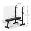 A black weight bench with dimensions indicated by measurement lines and text labels. Náhled obrázku produktu