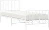 Rám postele s čelem a podnožkou kovový bílý 80x200 cm Náhled obrázku produktu 3
