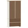 The Living Store Vitrine VIGO Weiß 85x35x170 cm Massivholz Produktbild-Vorschau 6