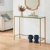 Table console 'Kronoby' métal avec plateau en verre 100 x Voir les images du produit 1