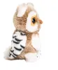 A side profile of a plush owl toy. Voir les images du produit