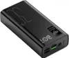 A black power bank is shown on a white background. Produktbild-Vorschau